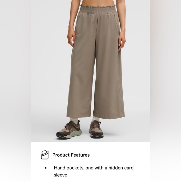 Lululemon Stretch Woven Ruffle-Waist Wide-Leg Cropped Pant Size XXS - Picture 12 of 13